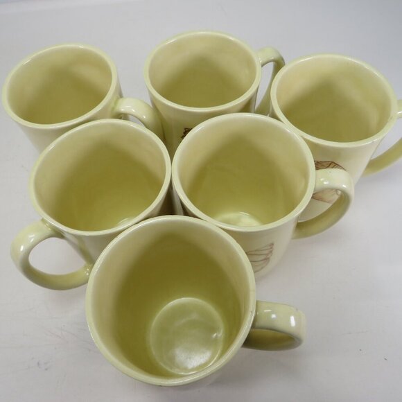 Sea Shell (6) Mugs NO DUPLICATES front or back Vintage, Signed, has chips - Picture 5 of 10